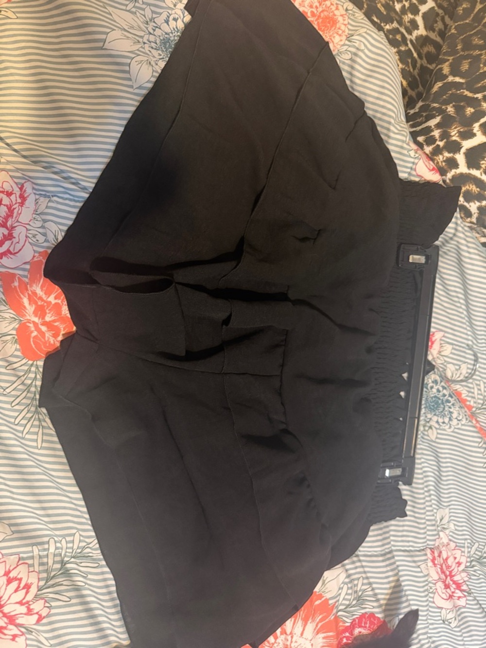 Black Ruffled Mini Skort - Picture 2 of 2
